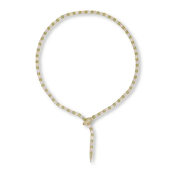 Yellow Gold Calibrated Light Opal Necklace
