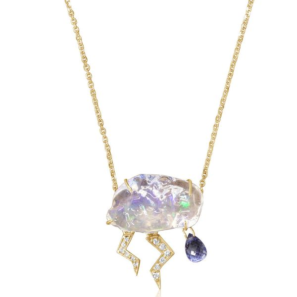 Lilac Quartz and Crystal Fringe Necklace on Antique Brass | ORCHID and OPAL  |