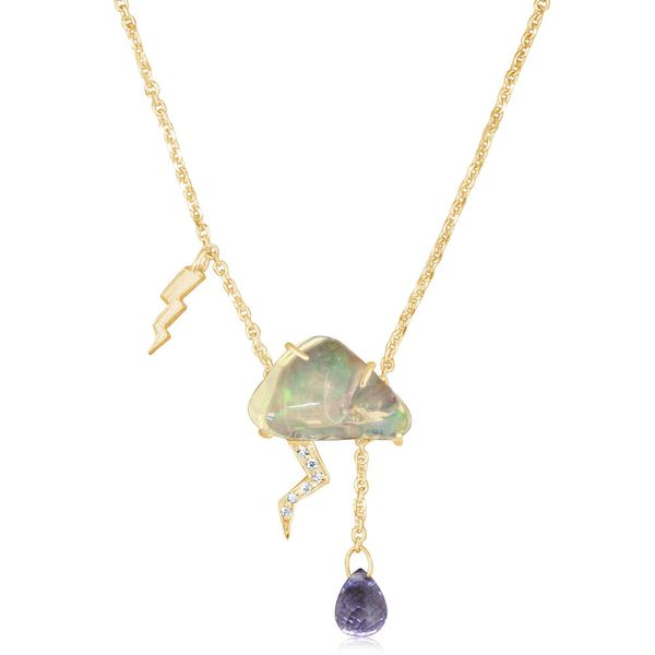 Yellow Gold Triple Opal Custom Necklace 235.244 | McCoy Jewelers |  Bartlesville, OK