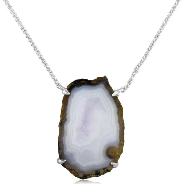 Parle Sterling Silver Chalcedony Necklace NGEODE71SI | Biondi