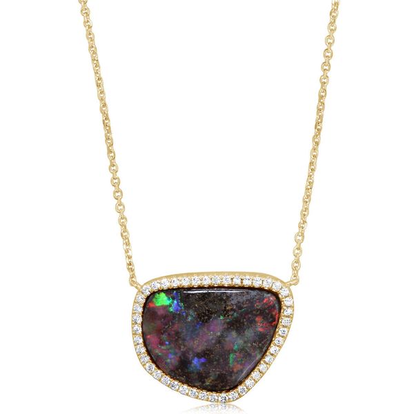 Yellow Gold Boulder Opal Necklace Cravens & Lewis Jewelers Georgetown, KY