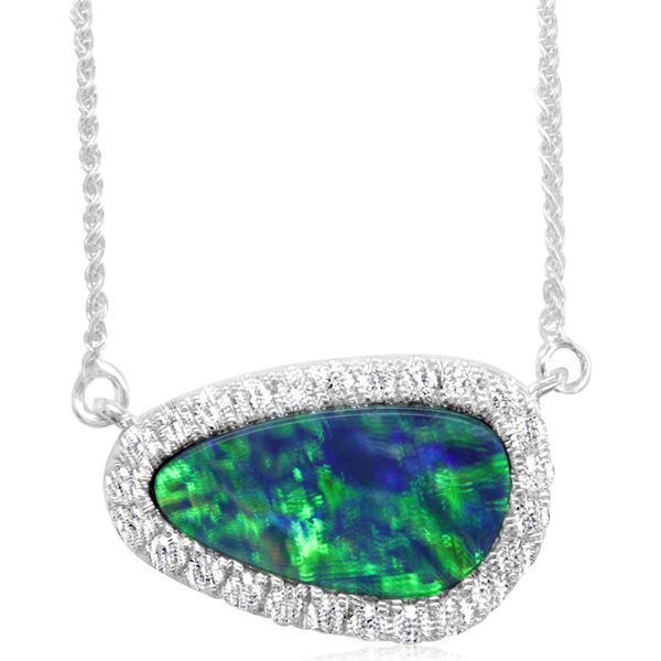 White Gold Opal Doublet Necklace Whalen Jewelers Inverness, FL