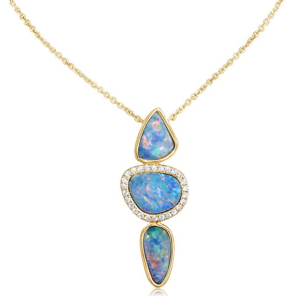 Yellow Gold Opal Doublet Necklace Towne & Country Jewelers Westborough, MA