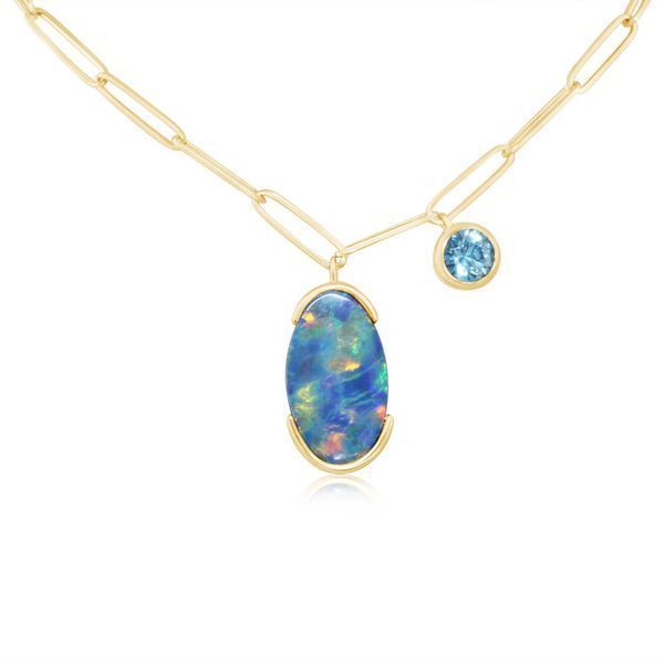 Yellow Gold Opal Doublet Necklace Gold Mine Jewelers Jackson, CA