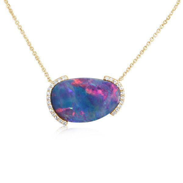 Yellow Gold Opal Doublet Necklace Mitchell's Jewelry Norman, OK