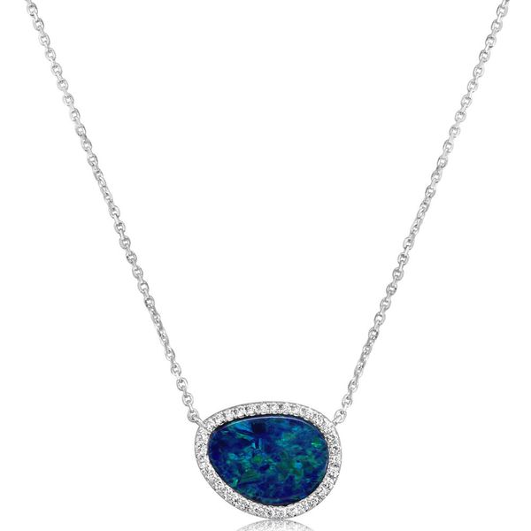 White Gold Opal Doublet Necklace Jones Jeweler Celina, OH
