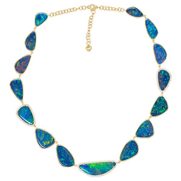 Yellow Gold Opal Doublet Necklace Priddy Jewelers Elizabethtown, KY
