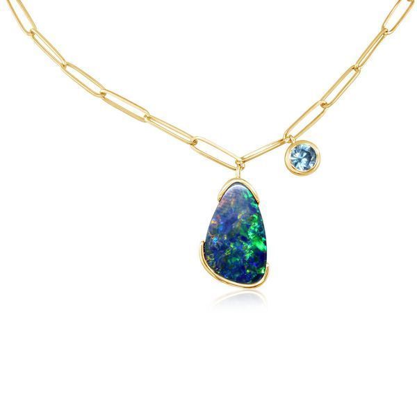 Yellow Gold Opal Doublet Necklace Timmreck & McNicol Jewelers McMinnville, OR