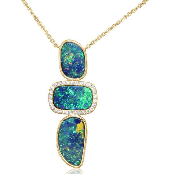 Yellow Gold Opal Doublet Necklace Rick's Jewelers California, MD