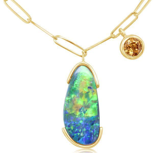 Yellow Gold Opal Doublet Necklace Ross's Fine Jewelers Kilmarnock, VA