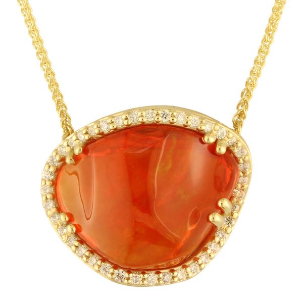 Yellow Gold Fire Opal Necklace Jones Jeweler Celina, OH