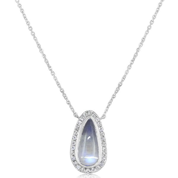 White Gold Moonstone Necklace Rick's Jewelers California, MD