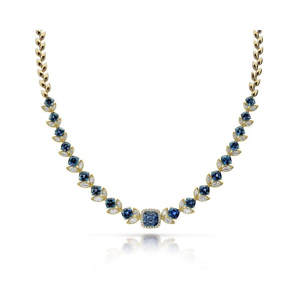 Yellow Gold Sapphire Necklace Parris Jewelers Hattiesburg, MS