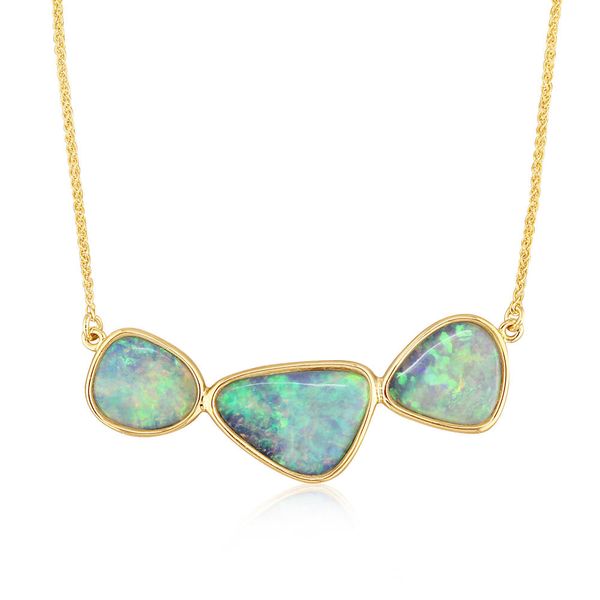 Yellow Gold Natural Light Opal Necklace The Jewelry Source El Segundo, CA
