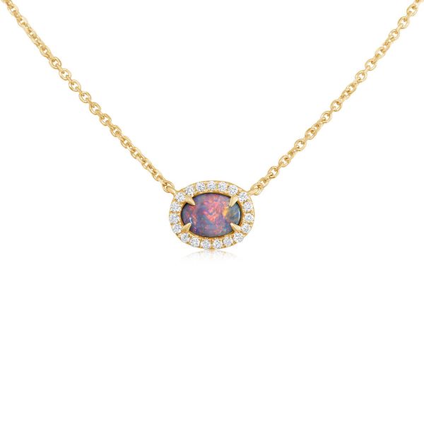 Yellow Gold Black Opal Necklace Jerald Jewelers Latrobe, PA