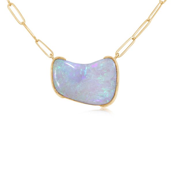 Yellow Gold Natural Light Opal Necklace Bell Jewelers Murfreesboro, TN