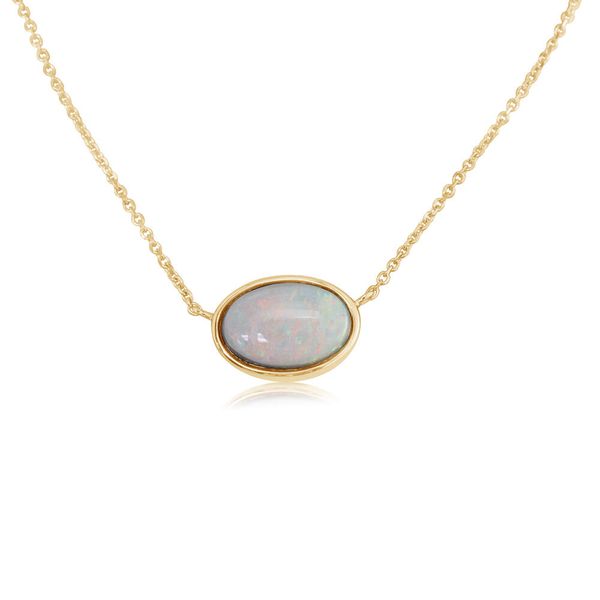 Yellow Gold Natural Light Opal Necklace Blue Marlin Jewelry, Inc. Islamorada, FL