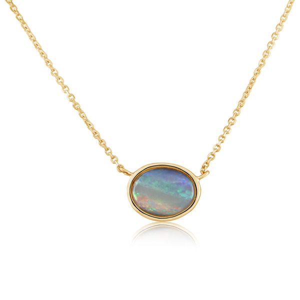 Yellow Gold Natural Light Opal Necklace Bell Jewelers Murfreesboro, TN
