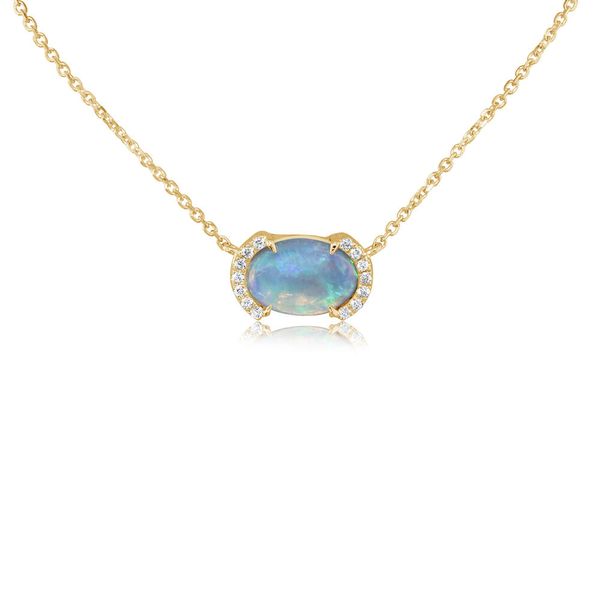Yellow Gold Natural Light Opal Necklace Jerald Jewelers Latrobe, PA