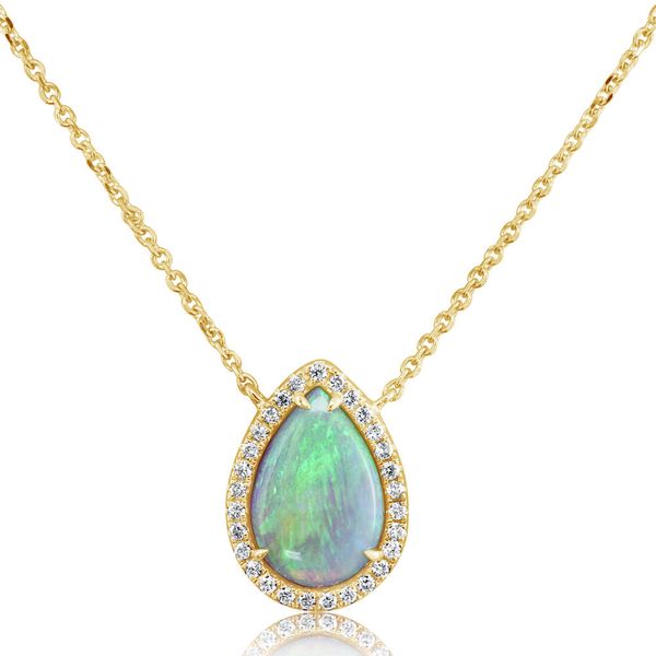Yellow Gold Natural Light Opal Necklace John E. Koller Jewelry Designs Owasso, OK