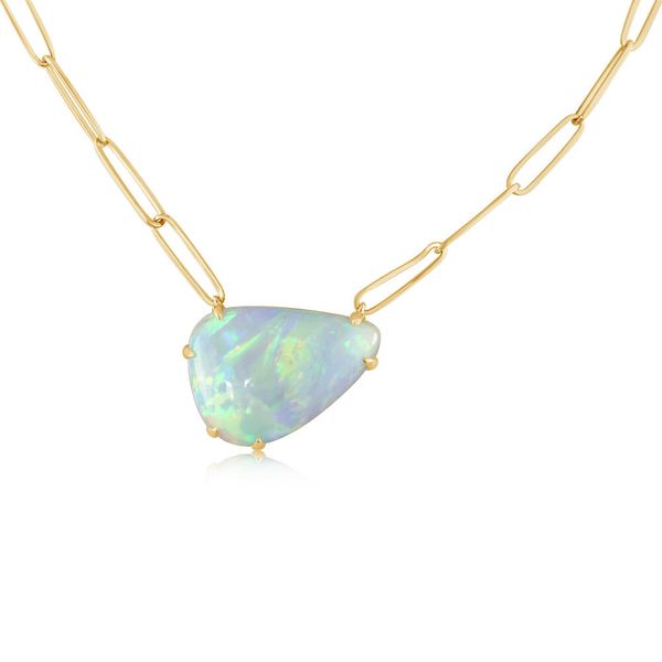 Yellow Gold Natural Light Opal Necklace Banks Jewelers Burnsville, NC