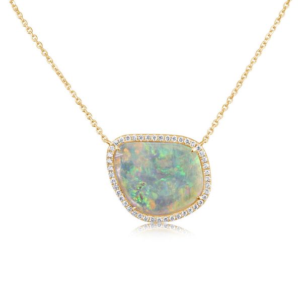 Yellow Gold Natural Light Opal Necklace Jewel Smiths Oklahoma City, OK
