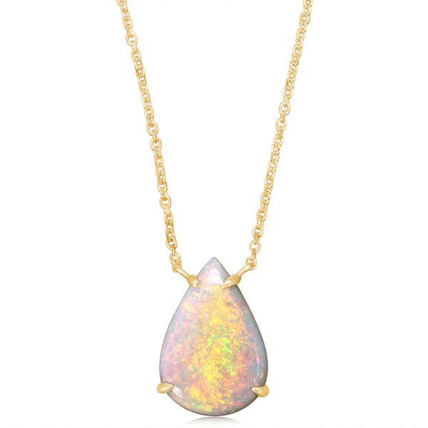 Yellow Gold Natural Light Opal Necklace H. Brandt Jewelers Natick, MA