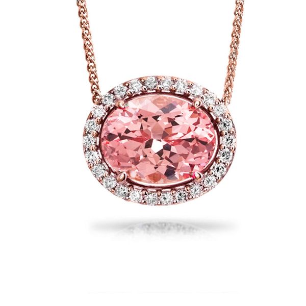 Rose Gold Lotus Garnet Necklace Ask Design Jewelers Olean, NY