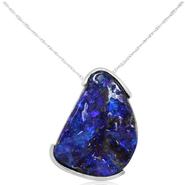 Sterling Silver Boulder Opal Pendant Leslie E. Sandler Fine Jewelry and Gemstones rockville , MD