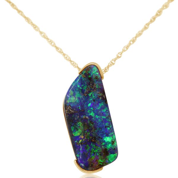Yellow Gold Boulder Opal Pendant Image 2 Whalen Jewelers Inverness, FL
