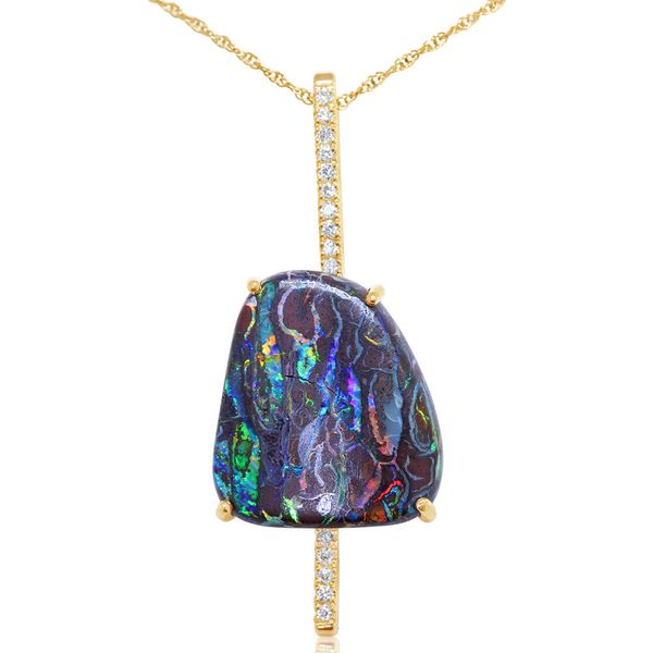 Yellow Gold Boulder Opal Pendant Cravens & Lewis Jewelers Georgetown, KY