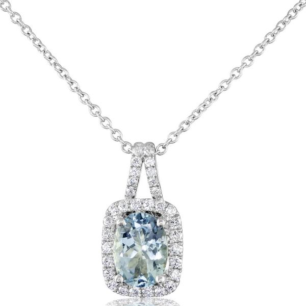 White Gold Aquamarine Pendant Timmreck & McNicol Jewelers McMinnville, OR