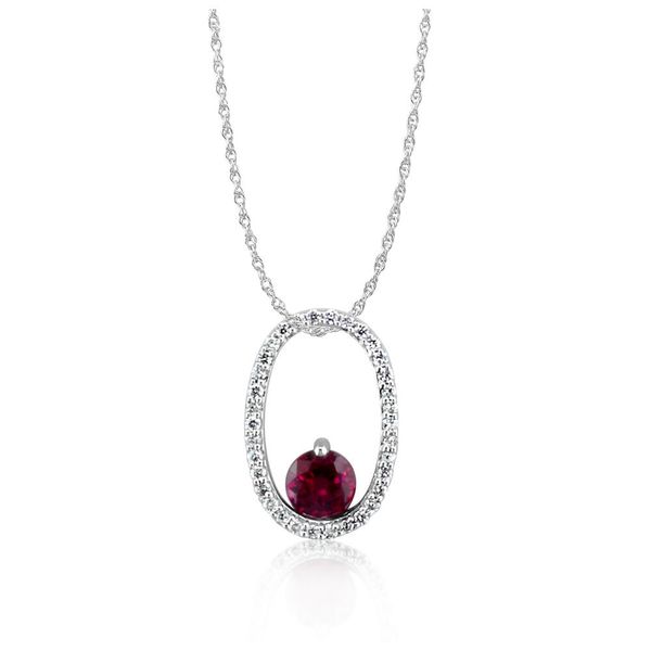 White Gold Ruby Pendant Mitchell's Jewelry Norman, OK
