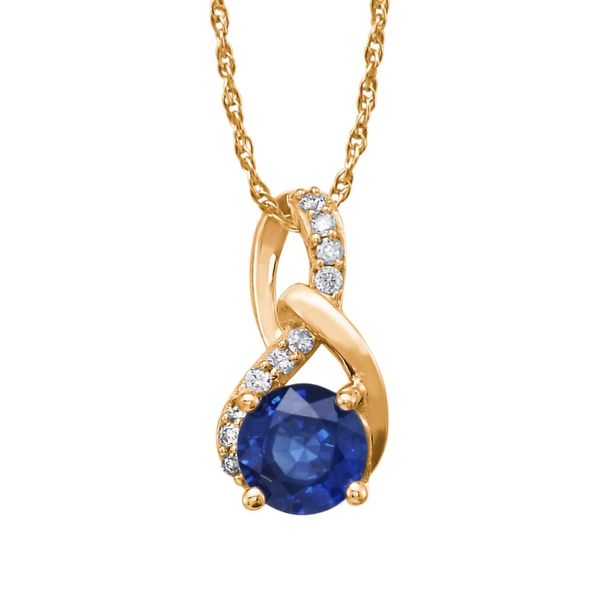 Yellow Gold Sapphire Pendant Leslie E. Sandler Fine Jewelry and Gemstones rockville , MD