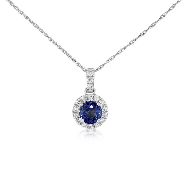 White Gold Sapphire Pendant Parris Jewelers Hattiesburg, MS
