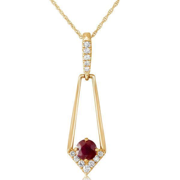 Yellow Gold Ruby Pendant Cravens & Lewis Jewelers Georgetown, KY