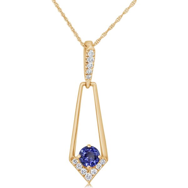 Yellow Gold Sapphire Pendant Blue Heron Jewelry Company Poulsbo, WA