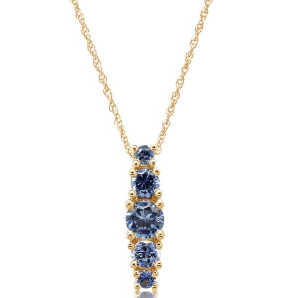 Yellow Gold Sapphire Pendant Leslie E. Sandler Fine Jewelry and Gemstones rockville , MD