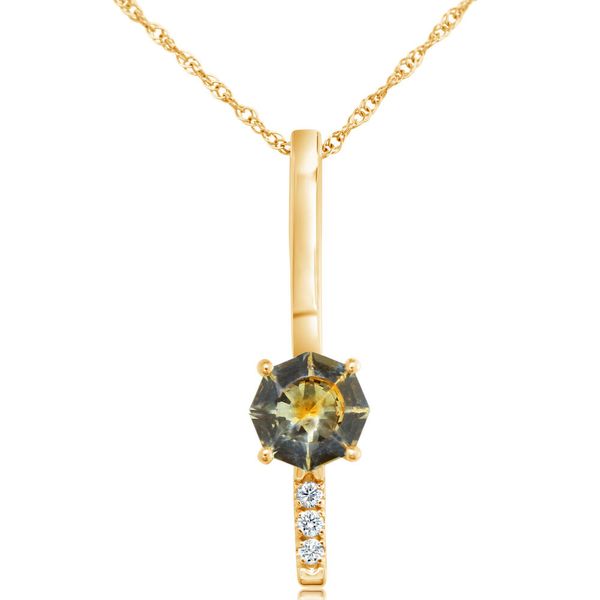 Yellow Gold Sapphire Pendant Image 3 Vail Creek Jewelry Designs Turlock, CA