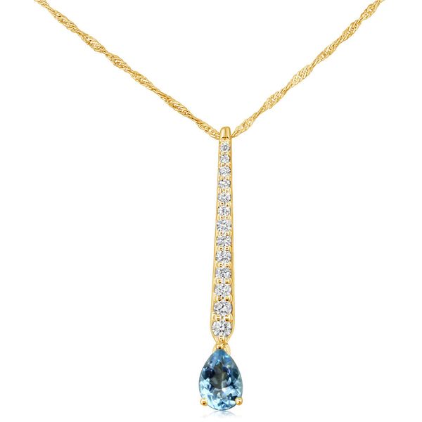 Yellow Gold Aquamarine Pendant Blue Heron Jewelry Company Poulsbo, WA