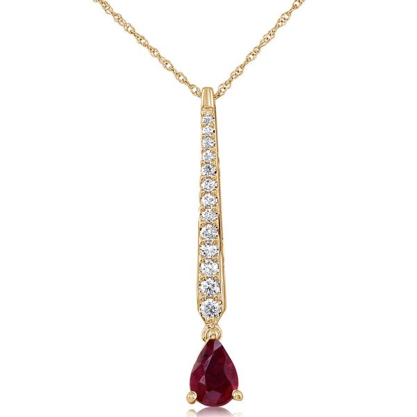 Yellow Gold Ruby Pendant Mar Bill Diamonds and Jewelry Belle Vernon, PA