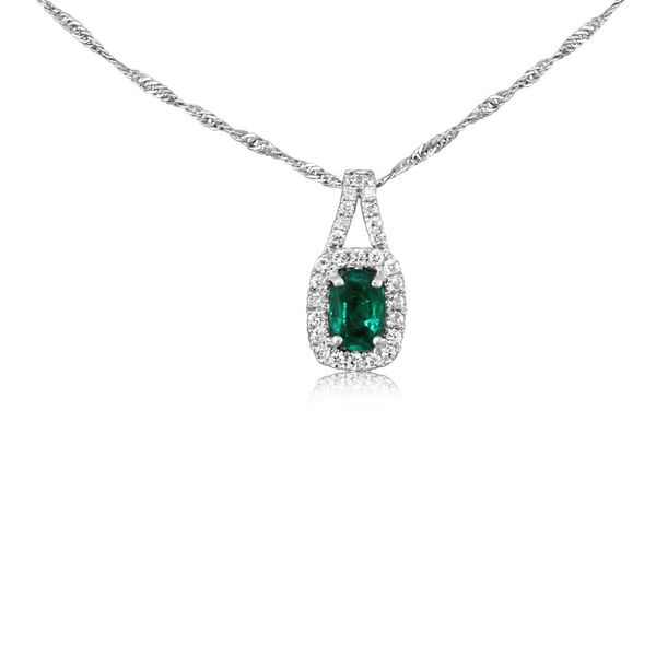 White Gold Emerald Pendant Bell Jewelers Murfreesboro, TN