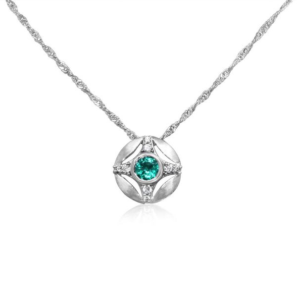 White Gold Emerald Pendant Timmreck & McNicol Jewelers McMinnville, OR