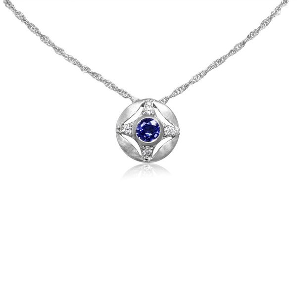 White Gold Sapphire Pendant Ask Design Jewelers Olean, NY