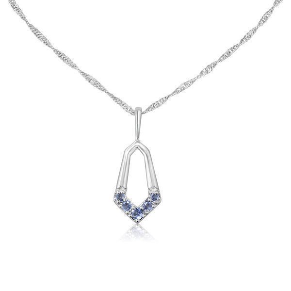 White Gold Yogo Sapphire Pendant Arthur's Jewelry Bedford, VA