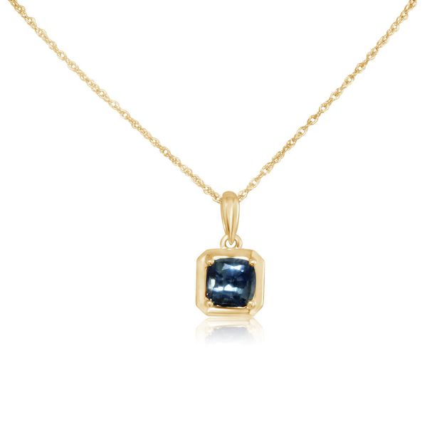Yellow Gold Sapphire Pendant Blue Heron Jewelry Company Poulsbo, WA