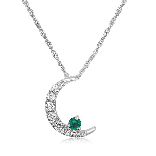 White Gold Emerald Pendant Ask Design Jewelers Olean, NY