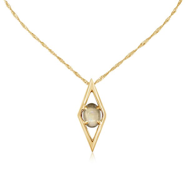 Yellow Gold Moonstone Pendant Timmreck & McNicol Jewelers McMinnville, OR