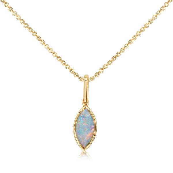Yellow Gold Calibrated Light Opal Pendant Jerald Jewelers Latrobe, PA