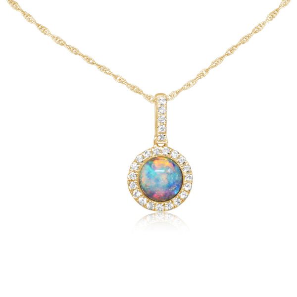 Yellow Gold Calibrated Light Opal Pendant Parris Jewelers Hattiesburg, MS